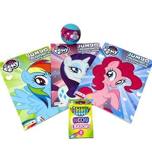 My Little Pony Jumbo Coloring Activity Book Set with Crayola Neon Crayons